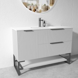 3D-2H 1200x450x850mm Grey Floor Standing Plywood Vanity with Stainless Black Frame Leg And Shelf 3D-2H 1200x450x850mm Grey Floor Standing Plywood Vanity with Stainless Black Frame Leg And Shelf